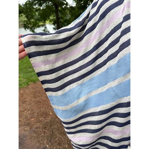 Loft Women’s Wrap Sunset Stripe Whisper White M/L lightweight Flowy beach cover - Picture 2 of 4